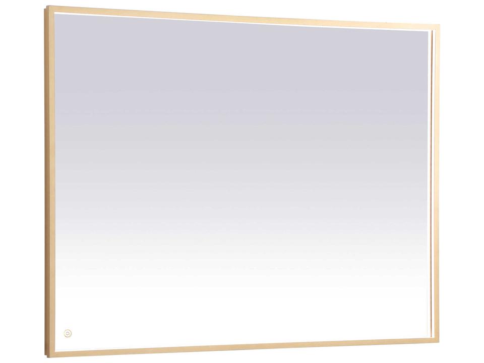 Pier Rectangle LED Mirror in Brass Finish 36x48 Inch