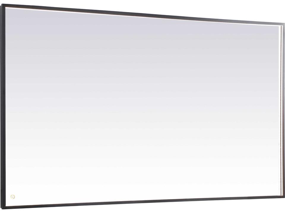 Pier Rectangle LED Bathroom Mirror with Adjustable Color Temperature in Black
