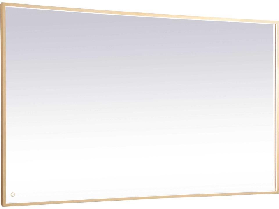 Pier Rectangular LED Mirror in Brass
