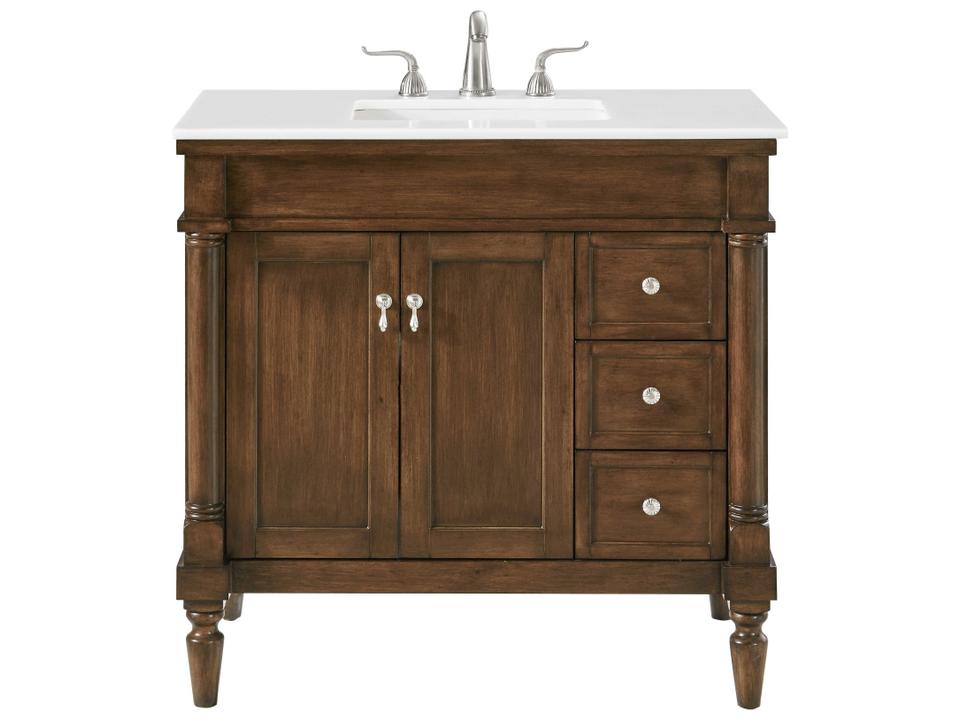 Lexington Single Bathroom Vanity in Walnut