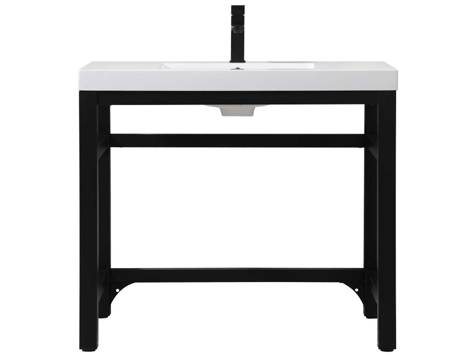 Raya 36-Inch ADA Compliant Iron Console Bathroom Vanity in Black