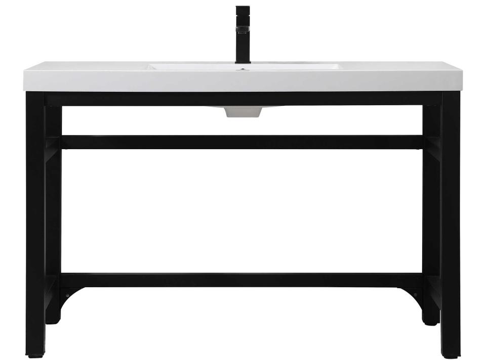 Raya 48-Inch Iron Console Bathroom Vanity in Black