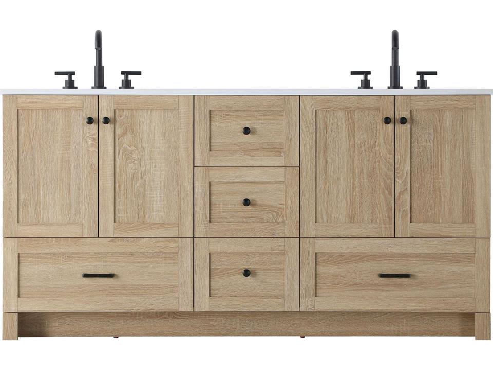 Soma 66-Inch Double Bathroom Vanity Cabinet in Mango Wood