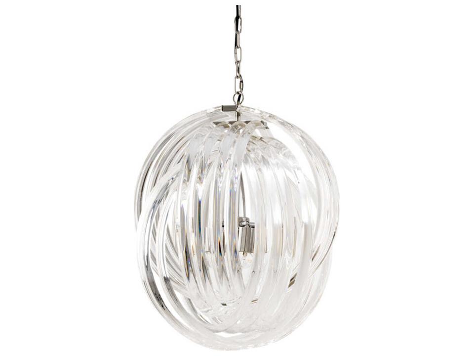 Marco Polo M 4-Light Chandelier in Nickel with Clear Acrylic Rods