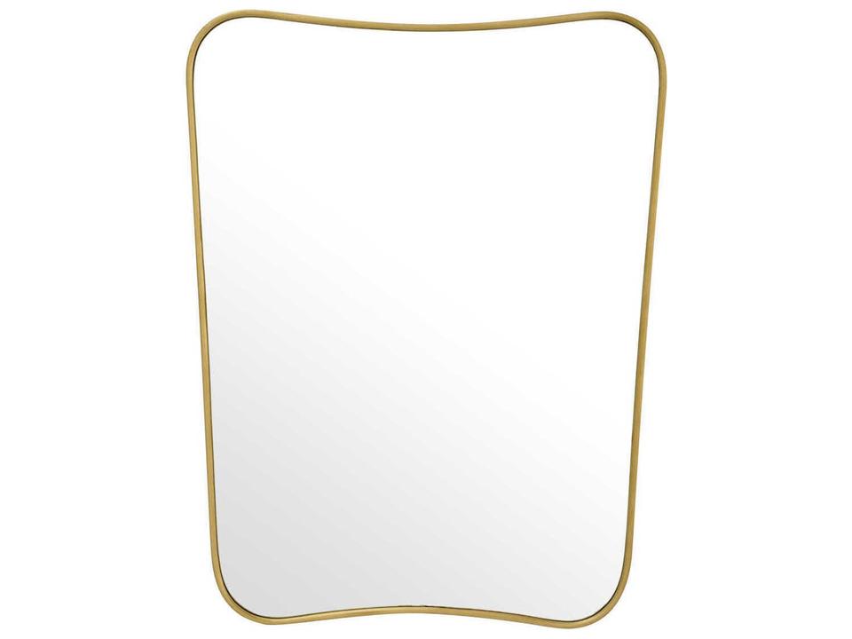 Vivienne S Mid-Century Modern Wall Mirror in Brushed Brass Finish