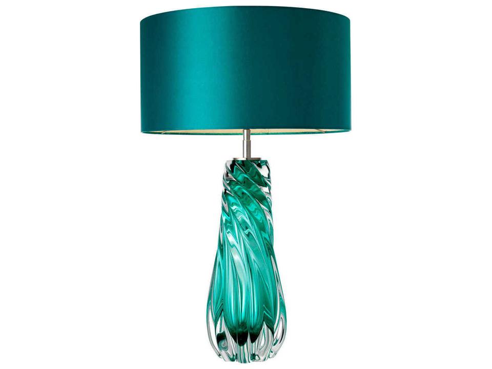 Barron Table Lamp Turquoise Solid Glass