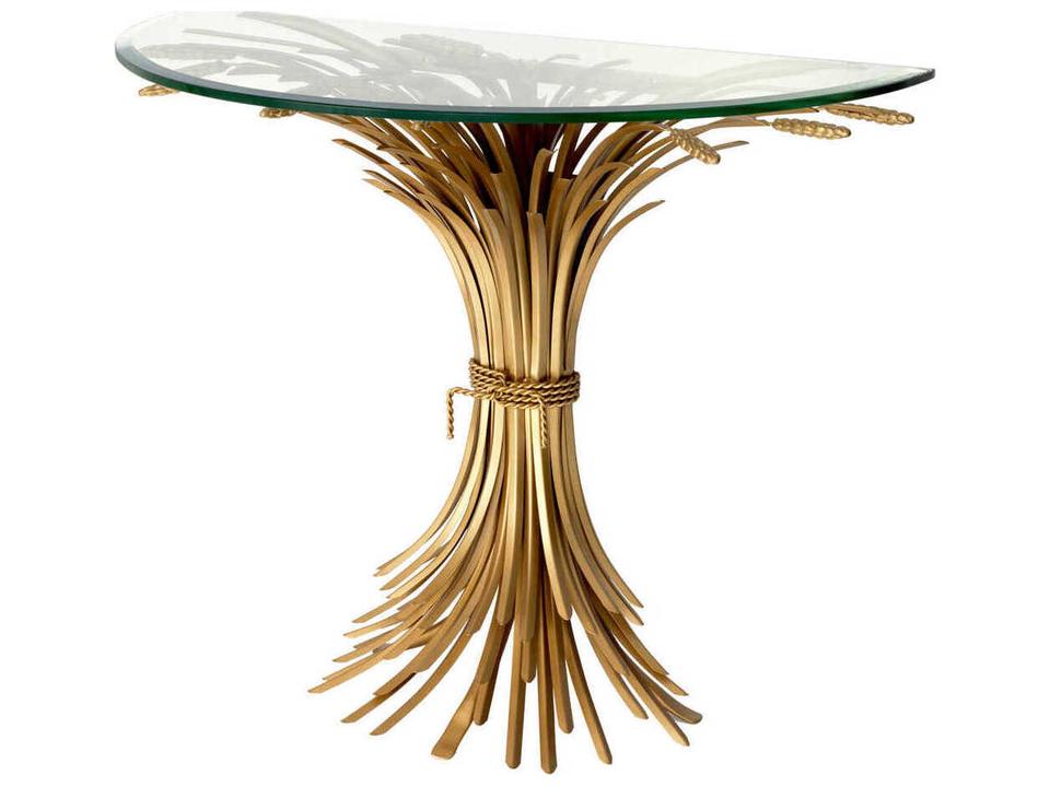 Bonheur Console Table Brass Finish Bevelled Glass