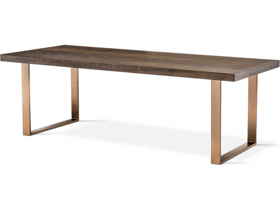 Melchior Dining Table Rectangular Brown Oak Veneer