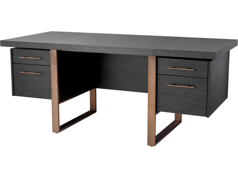 Canova Desk Charcoal Grey Oak Veneer