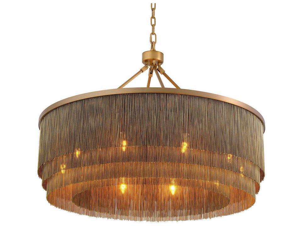 Tissot 10-Light Chandelier in Antique Brass