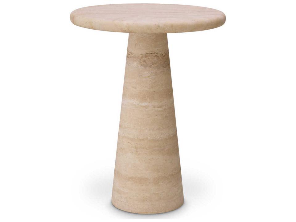 Adriana Large Travertine Round Side Table