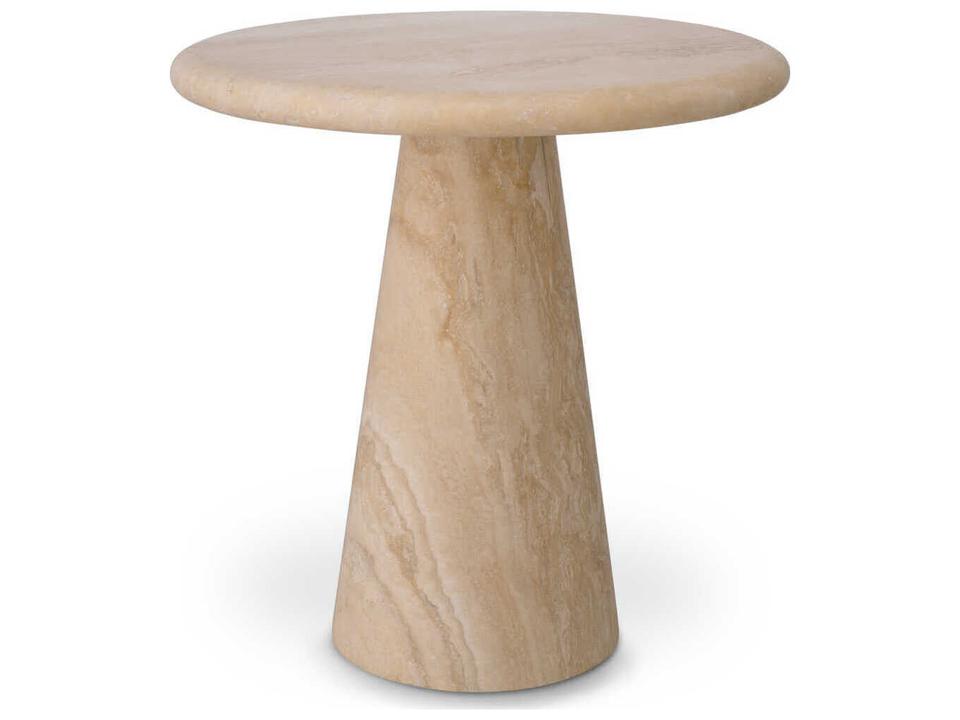 Adriana S Round Travertine Side Table