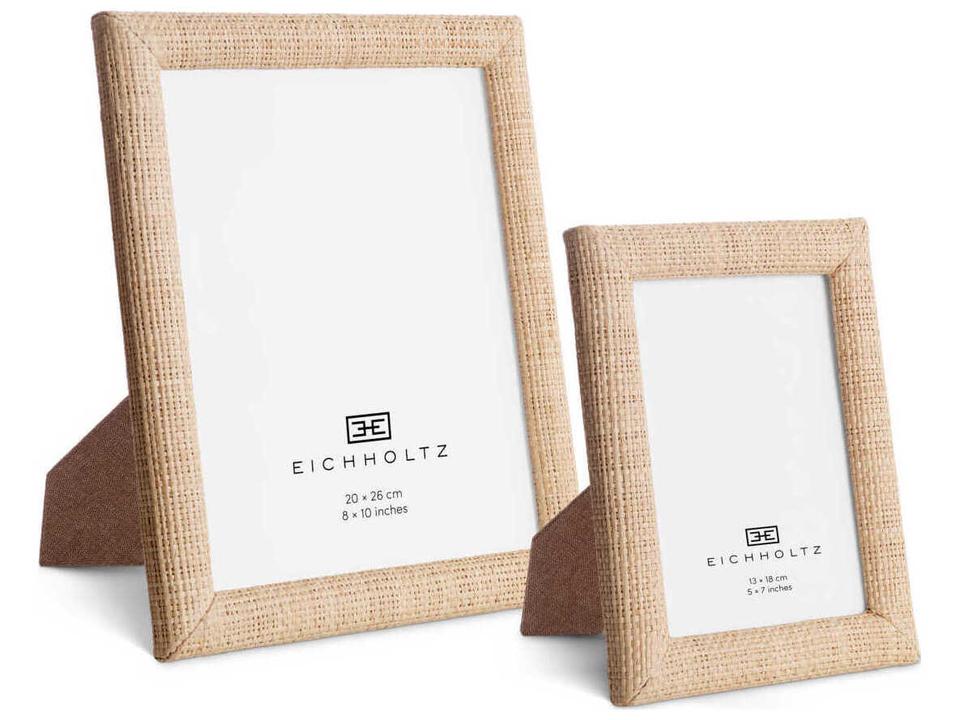 Pamplona Natural Raffia Set of 2 Picture Frames