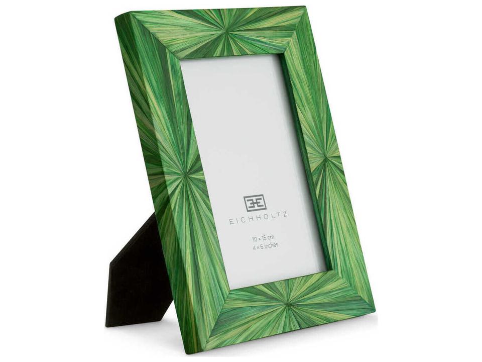 Harvard S Green Straw Marquetry Picture Frame