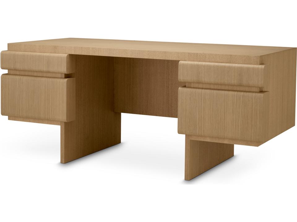 Natural Oak Veneer Wood Writing Desk