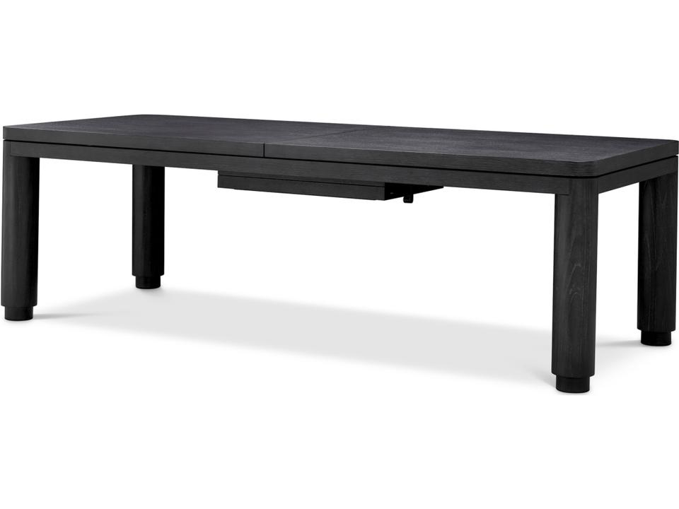 Rectangular Wood Charcoal Grey Oak Veneer Dining Table