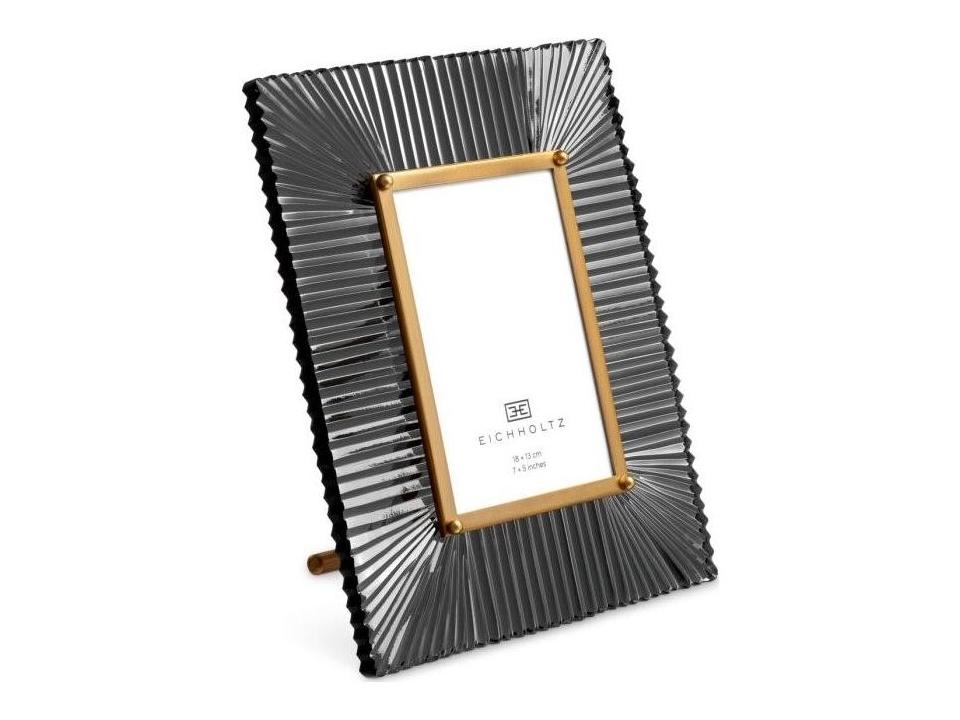 Ethnicraft Picture Frame Camille Antique Brass Finish Smoke Glass