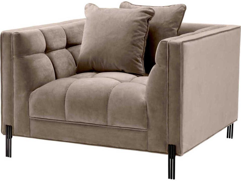 Sienna Beige Velvet Club Chair
