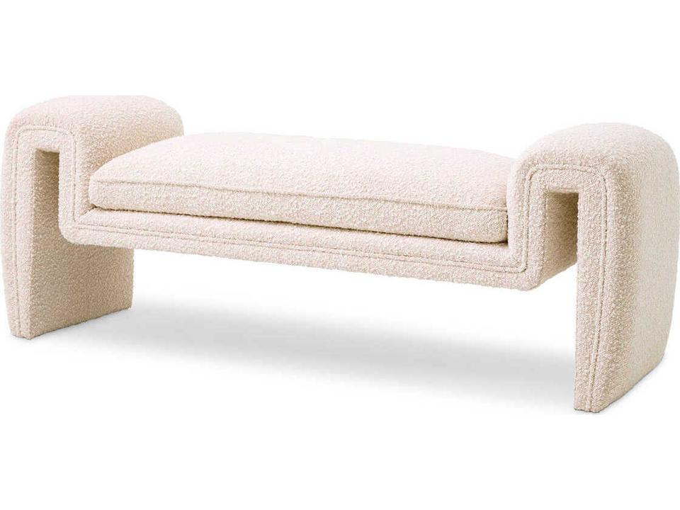 Tondo S Bouclé Cream Bench with Scatter Cushion