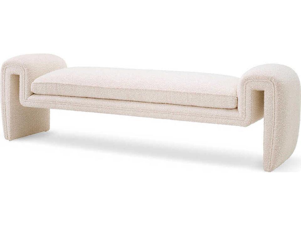 Tondo Large Boucle Cream Upholstered Bench