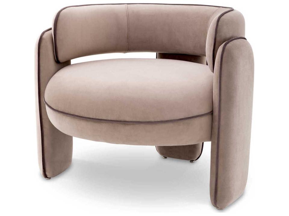 Chaplin Accent Chair in Savona Greige Velvet