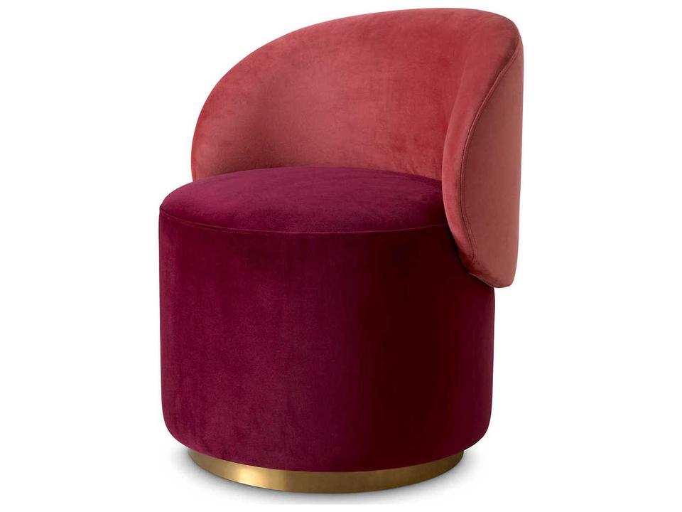 Greer Gold Velvet Armless Dining Chair with Brushed Brass Swivel Base