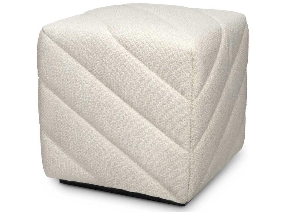 Avellino Reve Cream Black Base Upholstered Accent Stool