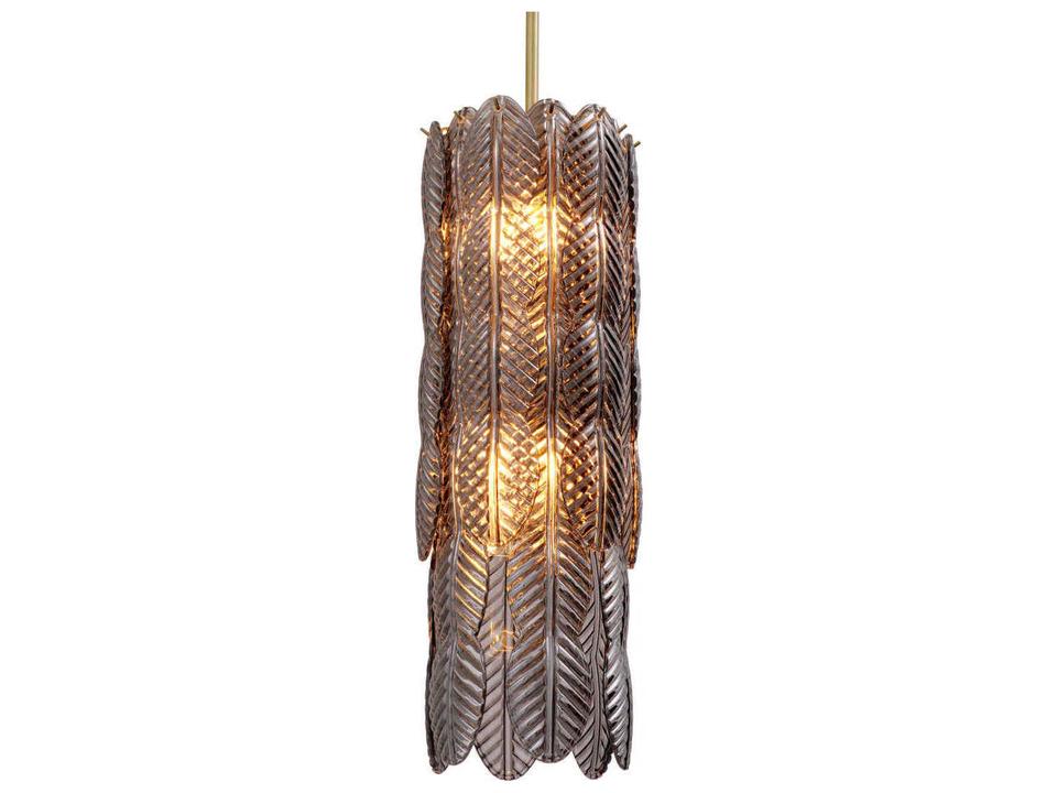 6-Light Sahure Chandelier in Antique Bronze with Smoked Glass