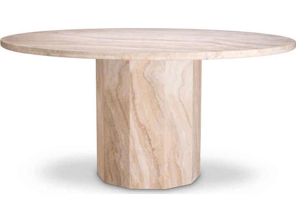 Florence Round Travertine Dining Table