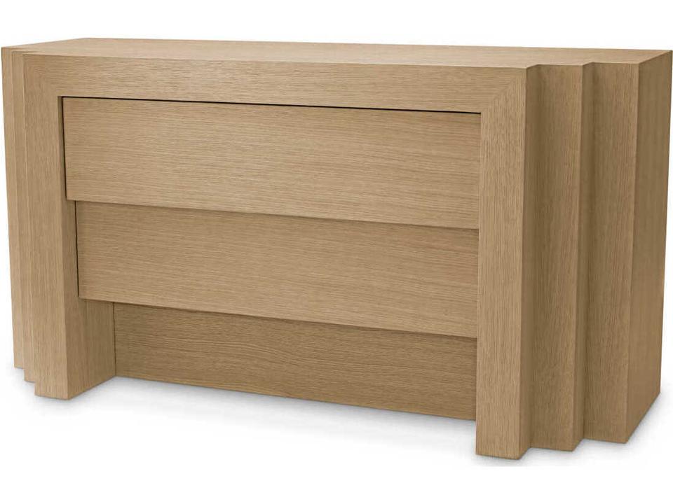 Metropolitan 3-Drawers Oak Wood Double Dresser
