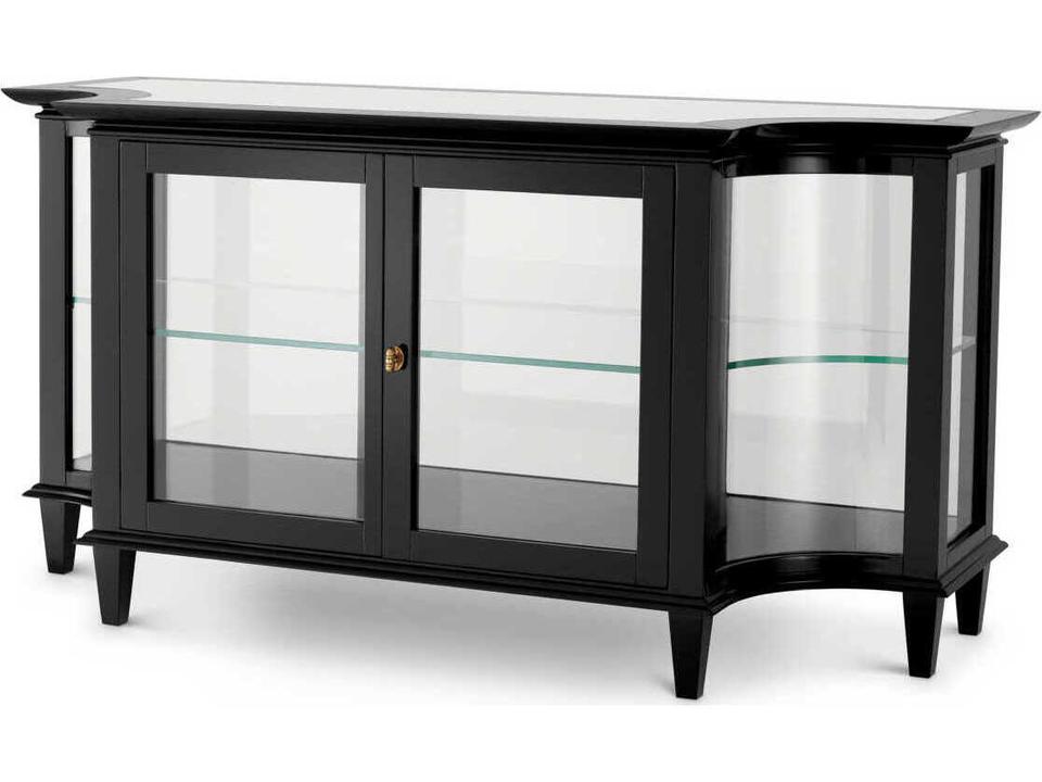 Gala Rectangular Black Clear Glass Console Table