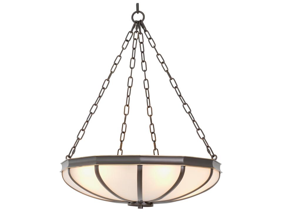 Jenkins S 4-Light Chandelier in Bronze with White Glass