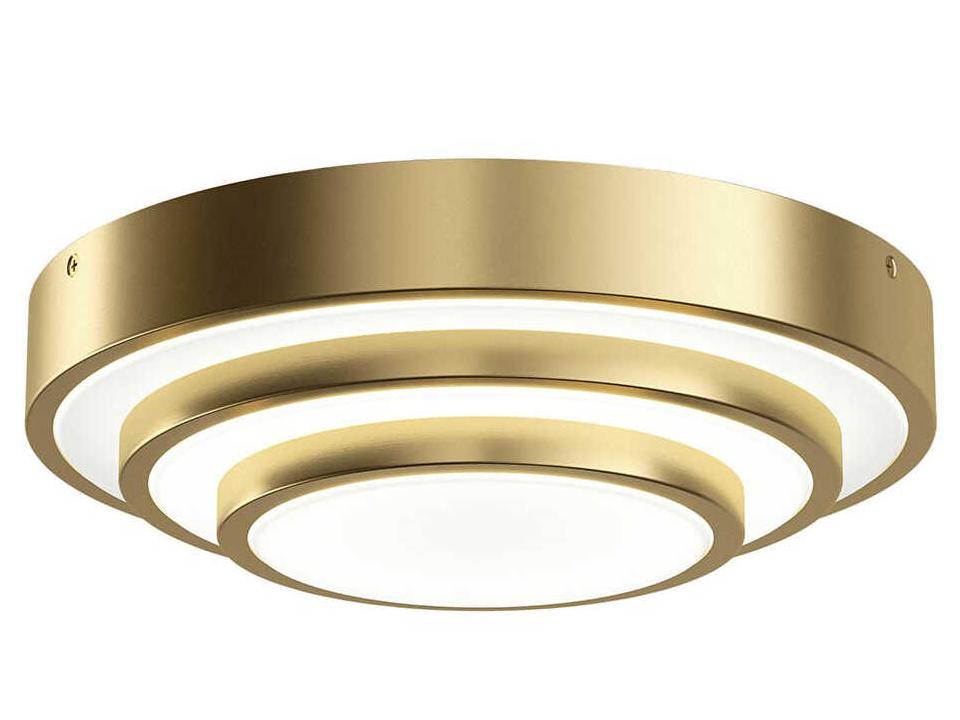 Dombard 1-Light Champagne Gold LED Round Tiered Flush Mount