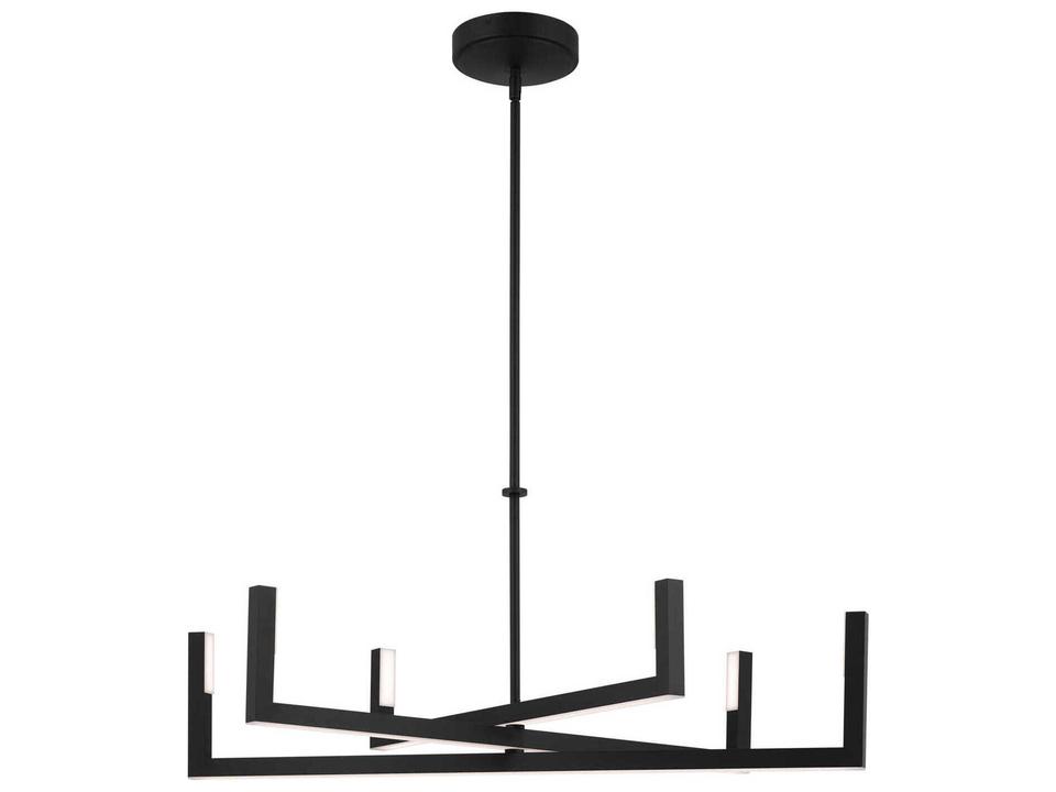 Priam 6-Light Matte Black Linear Chandelier