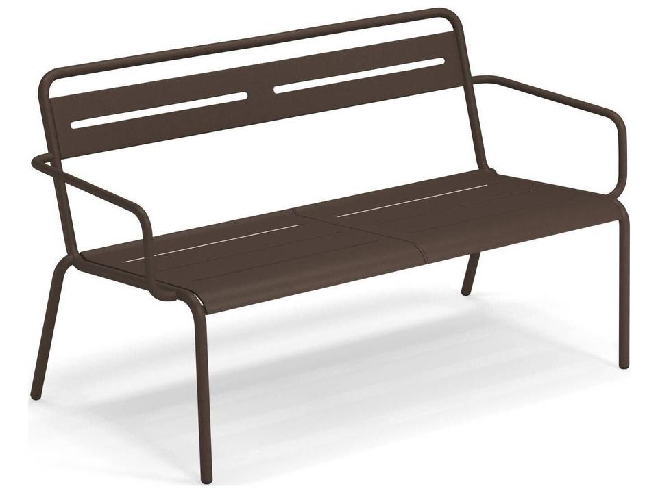 Star Outdoor Indoor Steel Slat Loveseat Sofa in Powder Coated Finish
