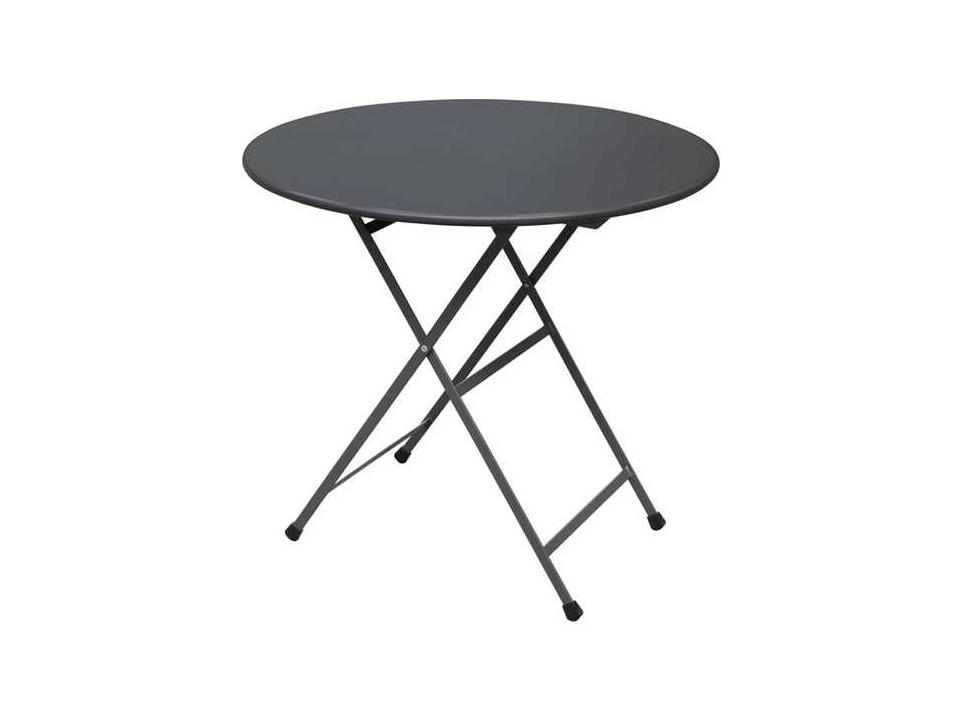 Arc En Ciel 32-Inch Round Steel Folding Table
