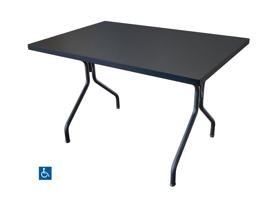 Solid Steel ADA Rectangular Outdoor Dining Table 48 x 32 Inch