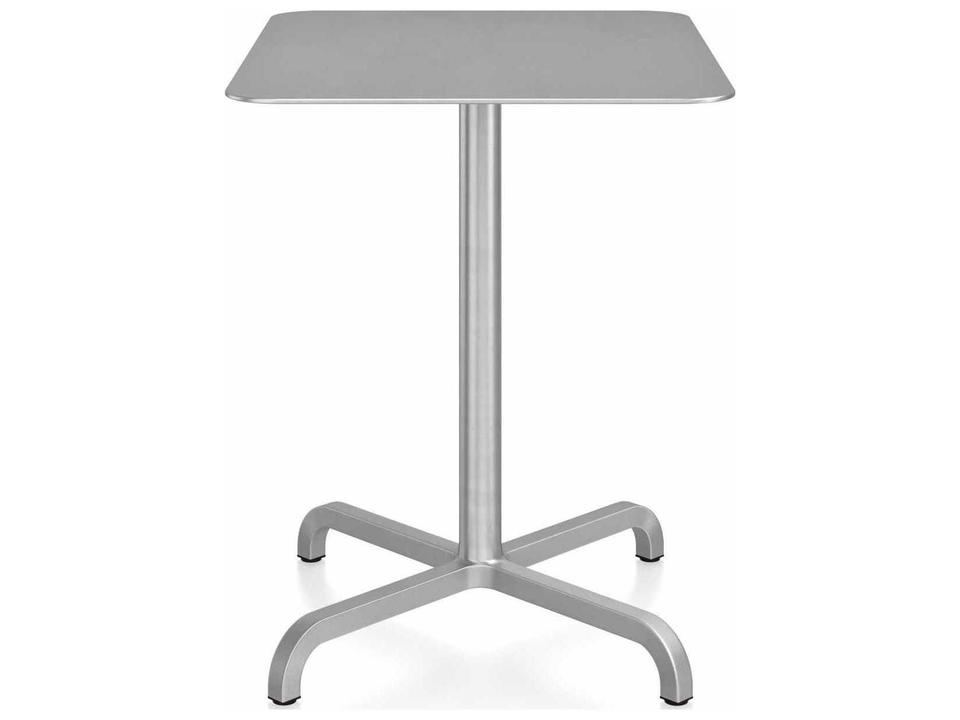 20-06 30-Inch Rectangular Recycled Aluminum Frame Dining Table Hand Brushed