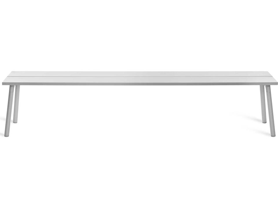 Run By Sam Hecht And Kim Colin Aluminum Clear Anodized 4-Seat Bench with Clear Seat