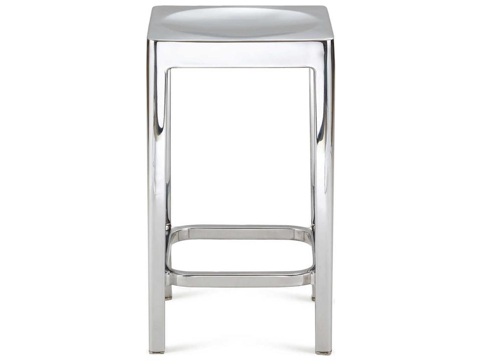 Polished Aluminum High Counter Stool