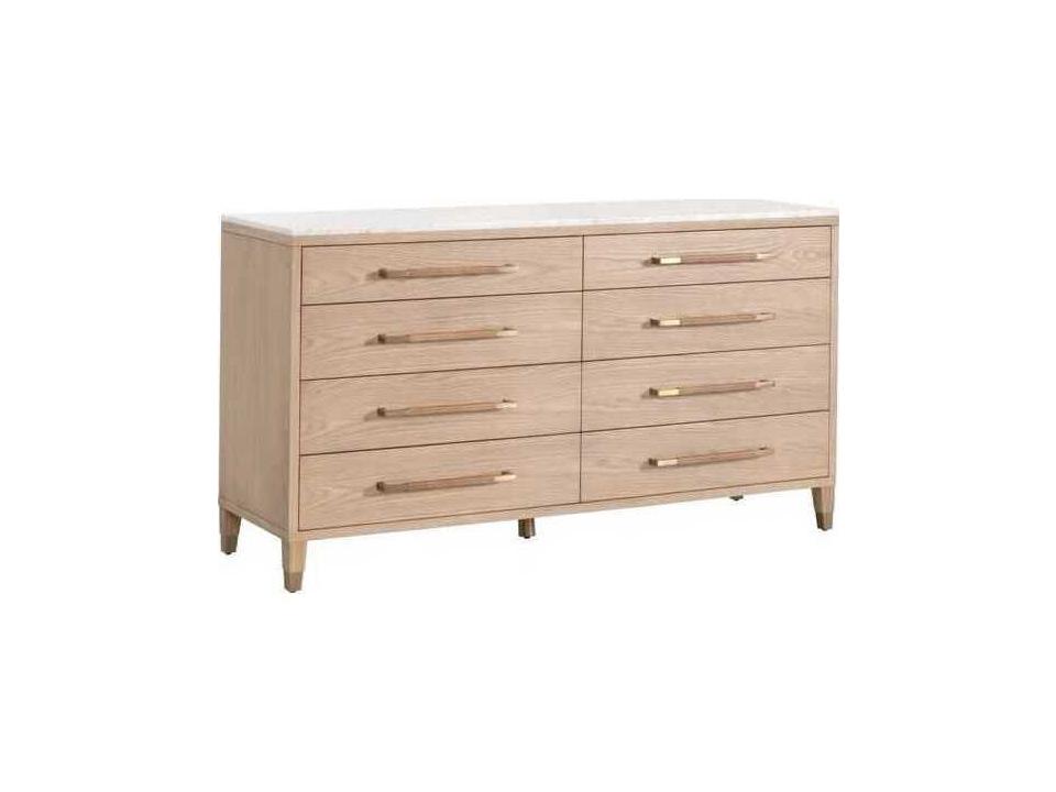 Bronze Bay Cambria Oak Wood Double Dresser