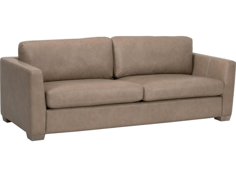 Bronze Bay Natural Gray Oak Leather Sofa