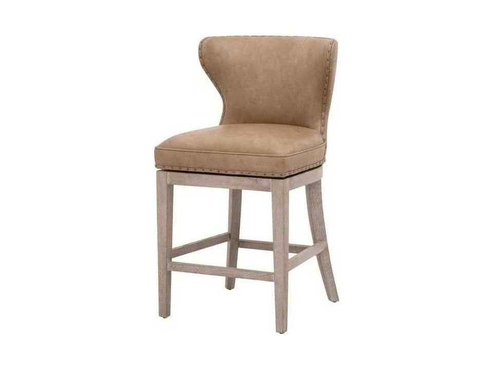 Milton 180-Degree Swivel Counter Stool in Ivanhoe Toast Vegan Leather