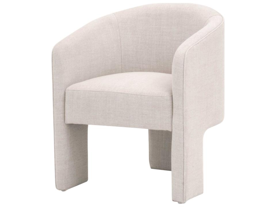 Hall Upholstered Arm Dining Chair in Performance Bisque French Linen