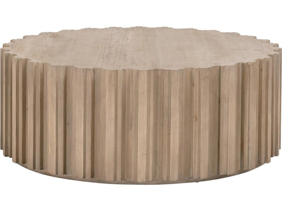 Roma Round Coffee Table in Smoke Gray Pine Wood