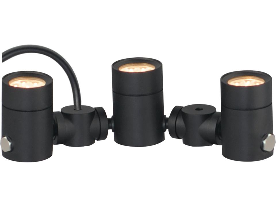Tree Hugger 3-Light Outdoor LED Spot Light in Black