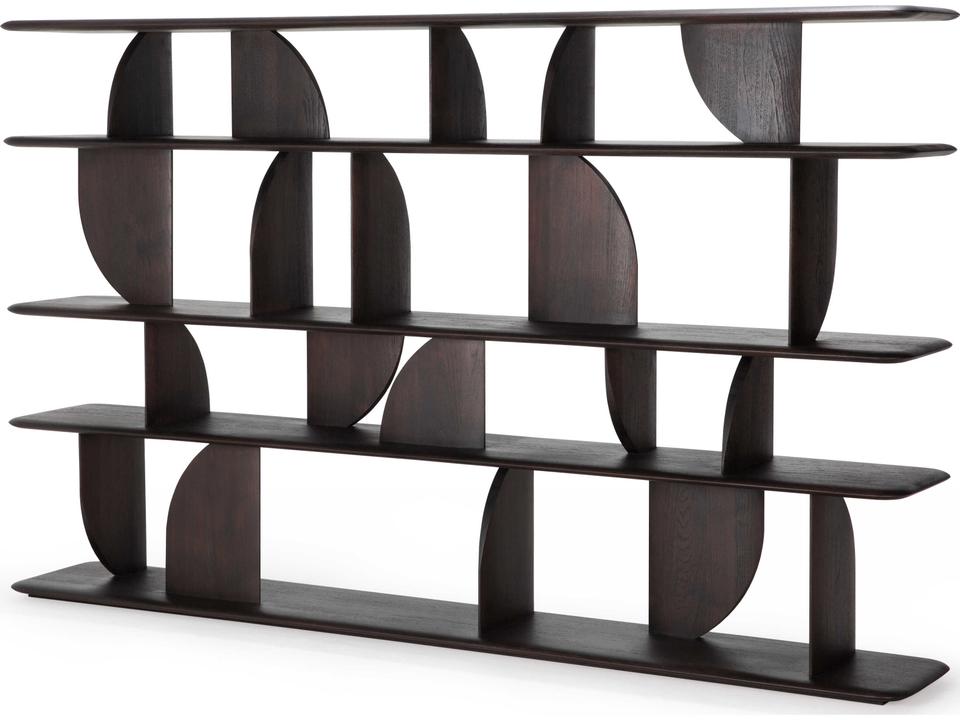 Geometric Teak Dark Brown Rack