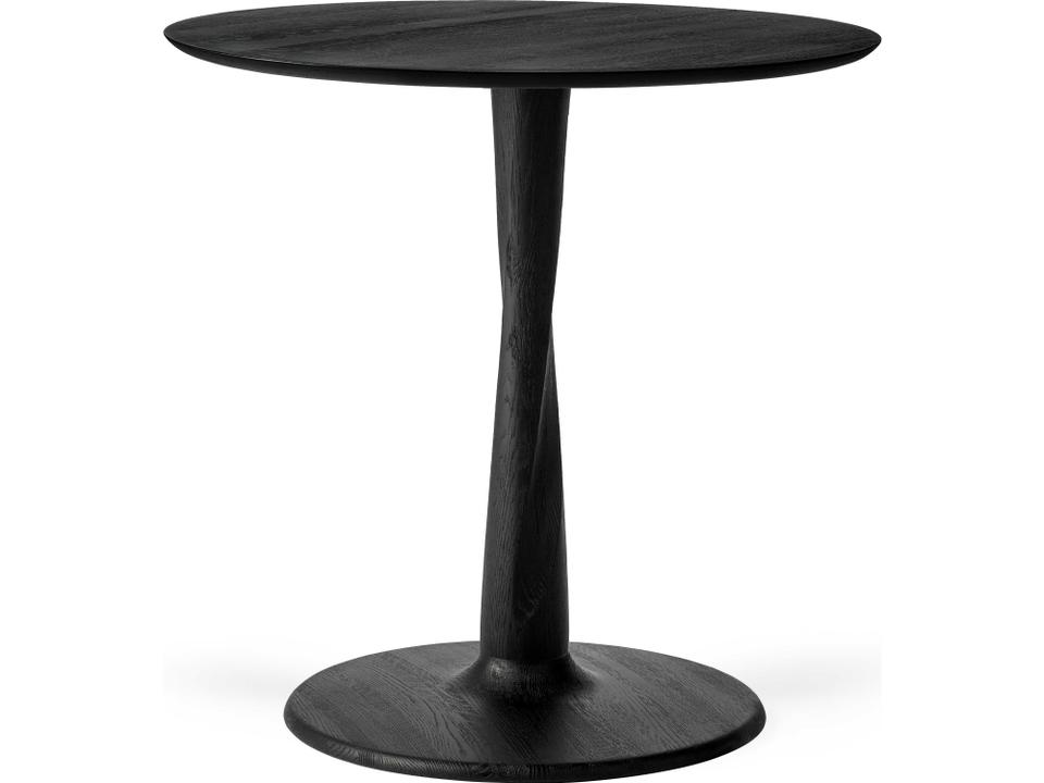 Torsion 50-Inch Round Dining Table in Black Oak