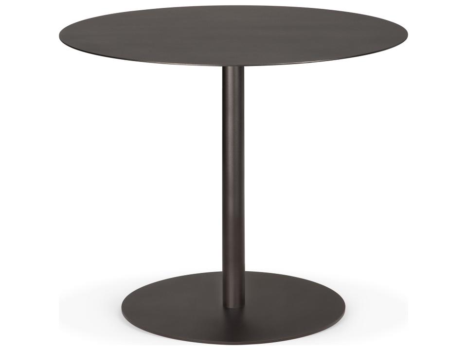 Blend Dining Table Metal Top Dark Bronze Dark Bronze Base Round