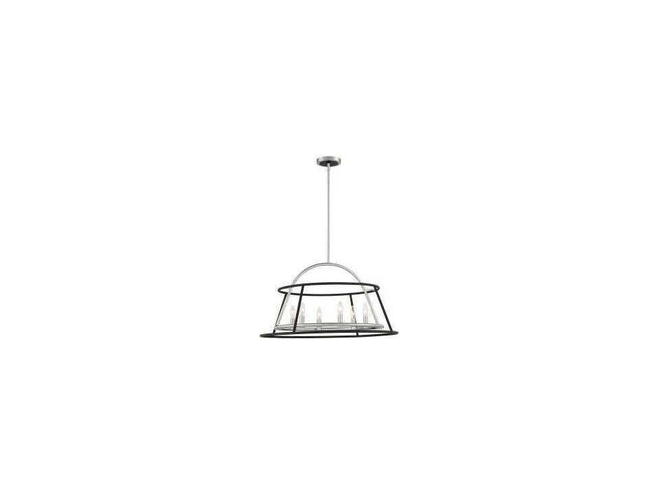 Campana 6-Light Satin Nickel Candelabra Chandelier